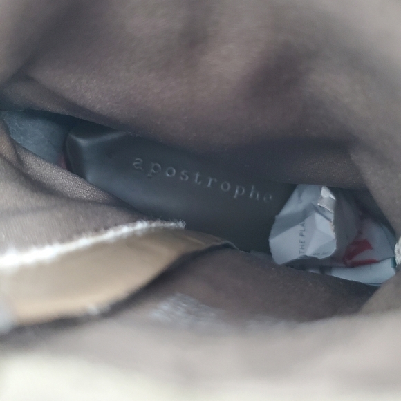 Apostrophe Womens Naomi Ankle Boot Heels Size 7M Beige Fabric Pointed Toe Shoes - Picture 13 of 14